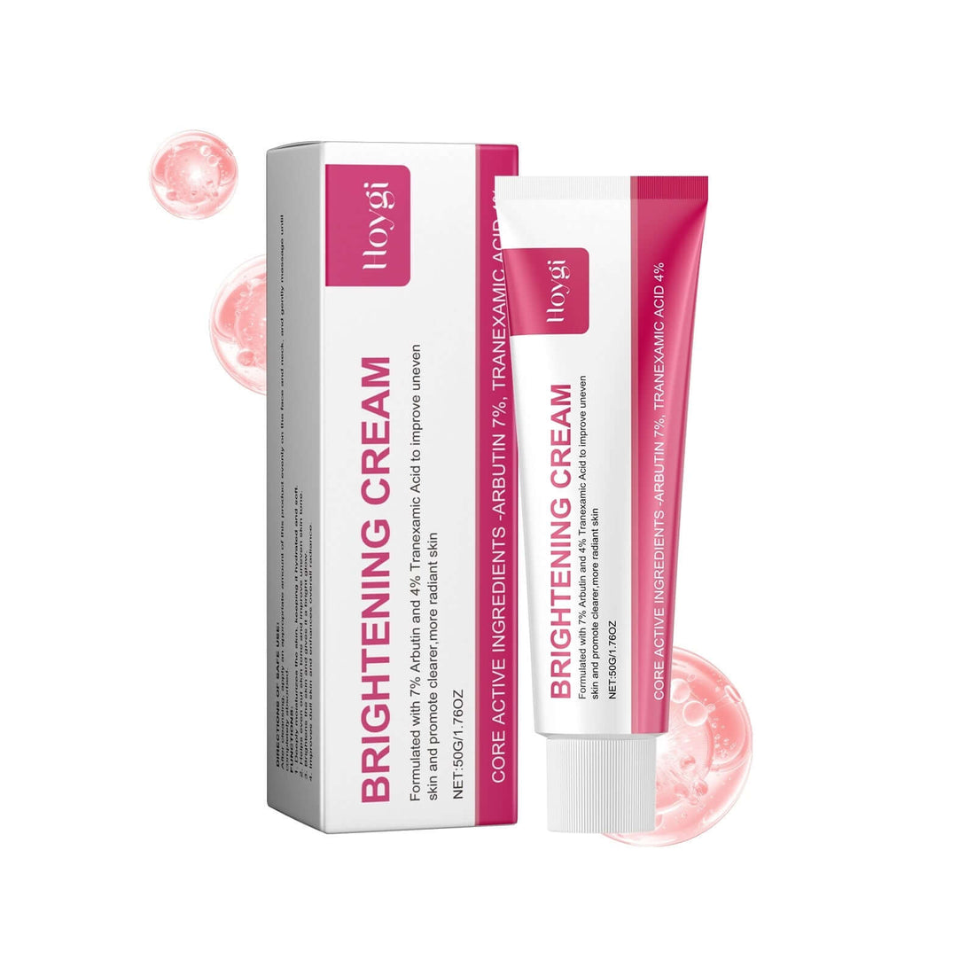 Crème éclaircissante de la marque ., contenant une texture riche et hydratante pour un teint lumineux.