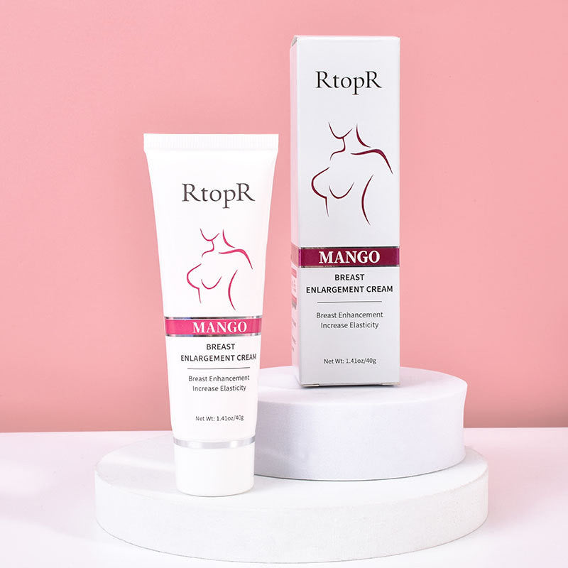 Crème de massage pour seins à la mangue, 40g, pour femmes, texture douce et hydratante.